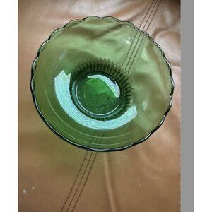 Vintage H.C. Brody Co. Green Glass Mixing Bowl